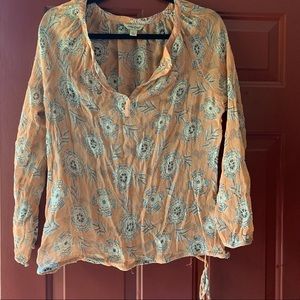 Lucky brand 100%silk top/L